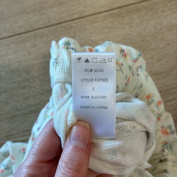 Neuflora Floral Print Pajama Pants Ribbed - Size S - Picture 7 of 8